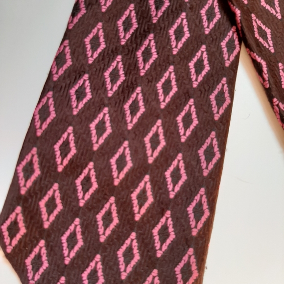 Louis Feraud Paris brown and pink vintage tie - Picture 3 of 5